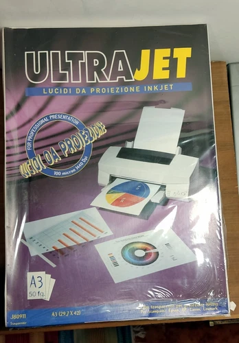 Lucidi Proiezione A3 Inkjet  (Lotto 10 x 50 fogli) - Ultrajet - 100 micron