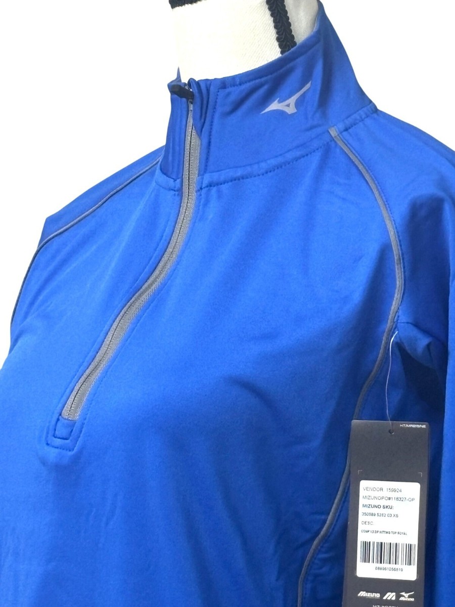 Mizuno Women's Comp 1/2 Zip Hitting Top, Royal Blue, XS | eBay