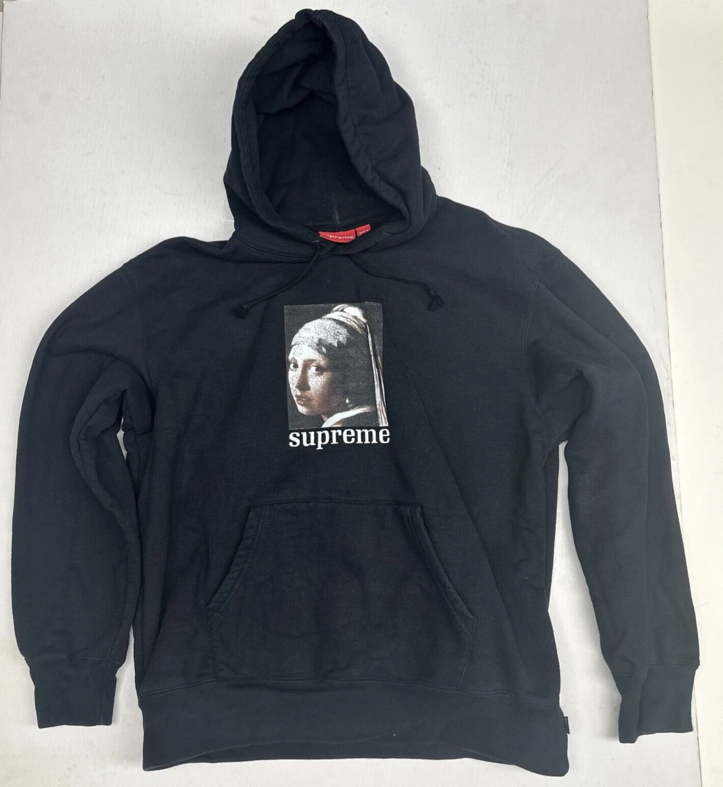 Sweat shirt boucle d'oreille OG Supreme Girl with a Pearl noir Johannes Vermeer OOP !