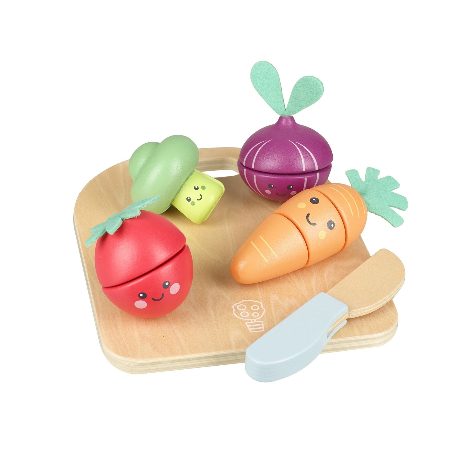 Wooden Play Veg Orange Tree Toys Garden Happy Veggies Cutting Veg For Toddlers