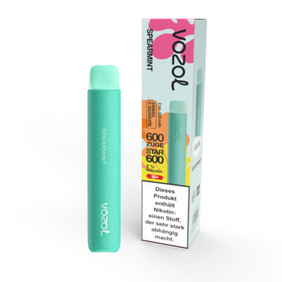 Vozol Star 600 E-Zigarette 20mg 600 Züge 500mAh NicSalt Spearmint Vape E-Shisha