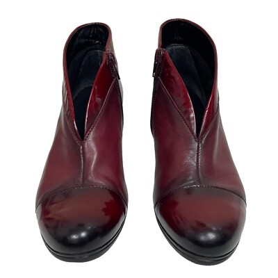 Gabor Bootie Red Boots Women's Size UK 4  US 6.5 Side Zip