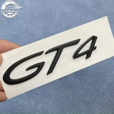 Matte Black GT4 Racing Badge Car Rear Trunk Lid Liftgate Sticker Emblem For 7-18