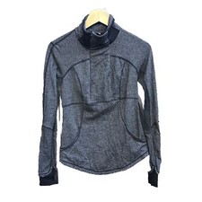 Lululemon athletica base runner 1/2 zip heather grey sweater womens size 6