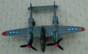 Die-cast US Army Military Vintage Duel Prop Toy Airplane-Lockheed P-38 Lightning