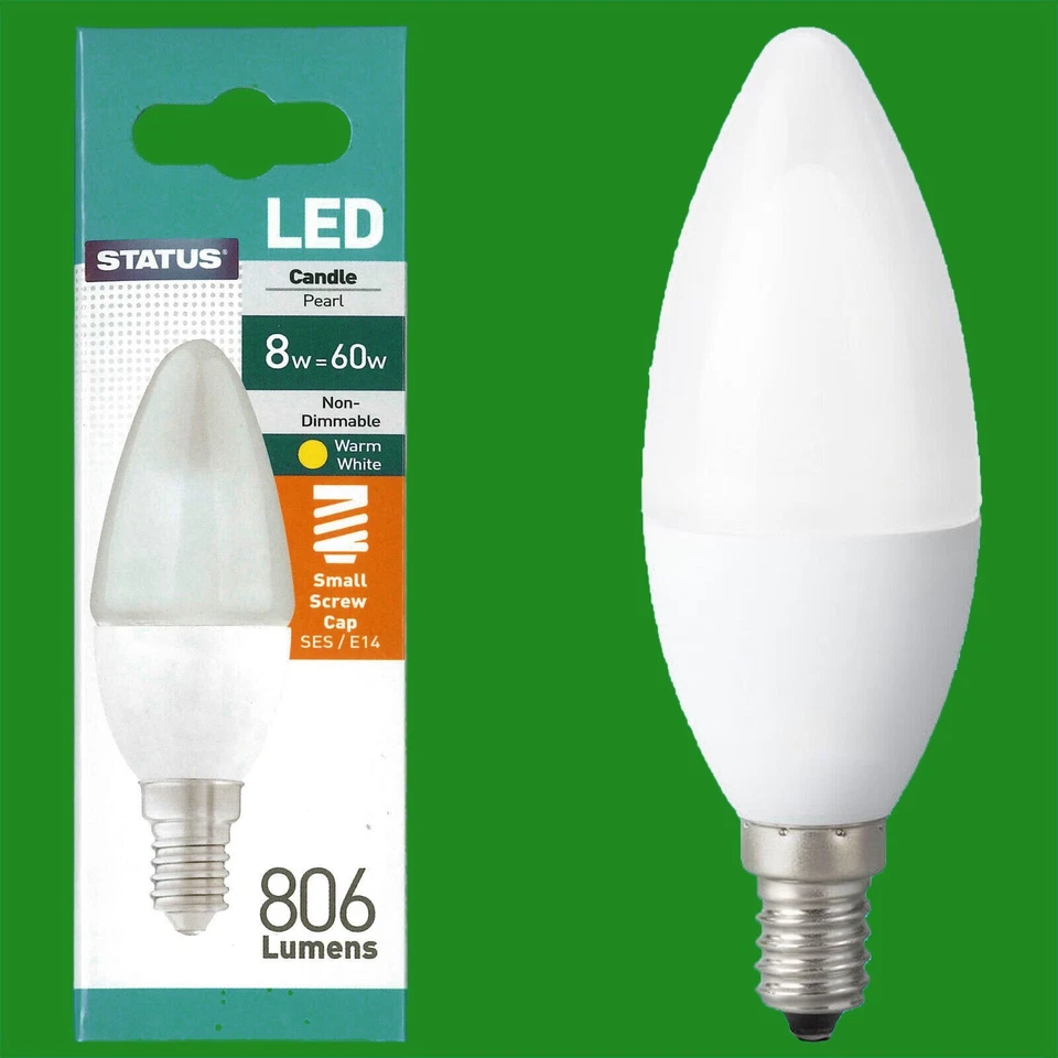 6x 8W (=60W) Perle Bougie LED Ses E14 Petit Vis Edison Ampoule Lampe Lumière - Photo 1/1