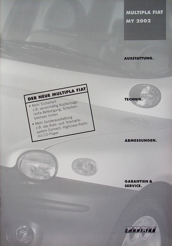 254722) Fiat Multipla - technische Daten & Ausstattungen - Prospekt 05/2002 - 第 1/1 張圖片