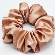 XXL Jumbo Women Charmeuse Cream Satin Scrunchie Elastic Mothers Day Birthday