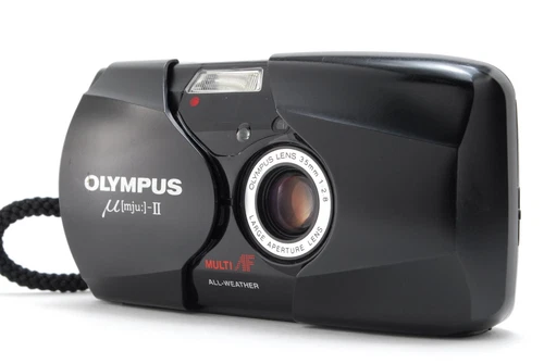 Read! [Near Mint] Olympus μ mju II Black Point & Shoot 35mm Film Camera Japan