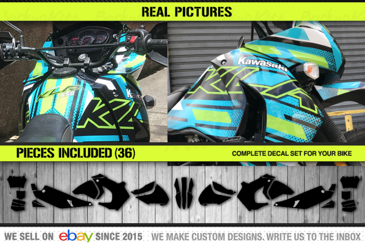 KAWASAKI KLR 650 GRAPHIC KIT DECALS STICKERS STREET SPORT (2008 2018