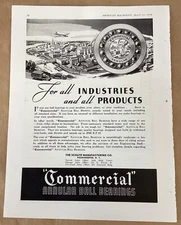 Schatz Manufacturing Co print ad 1938 vintage 1930s retro art industrial bearing