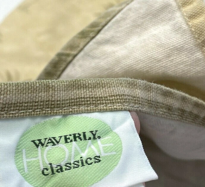 Discontinued Waverly Luxury Valance Curtain Tan Brown Green Palm Print Rare HTF - Image 2 of 4