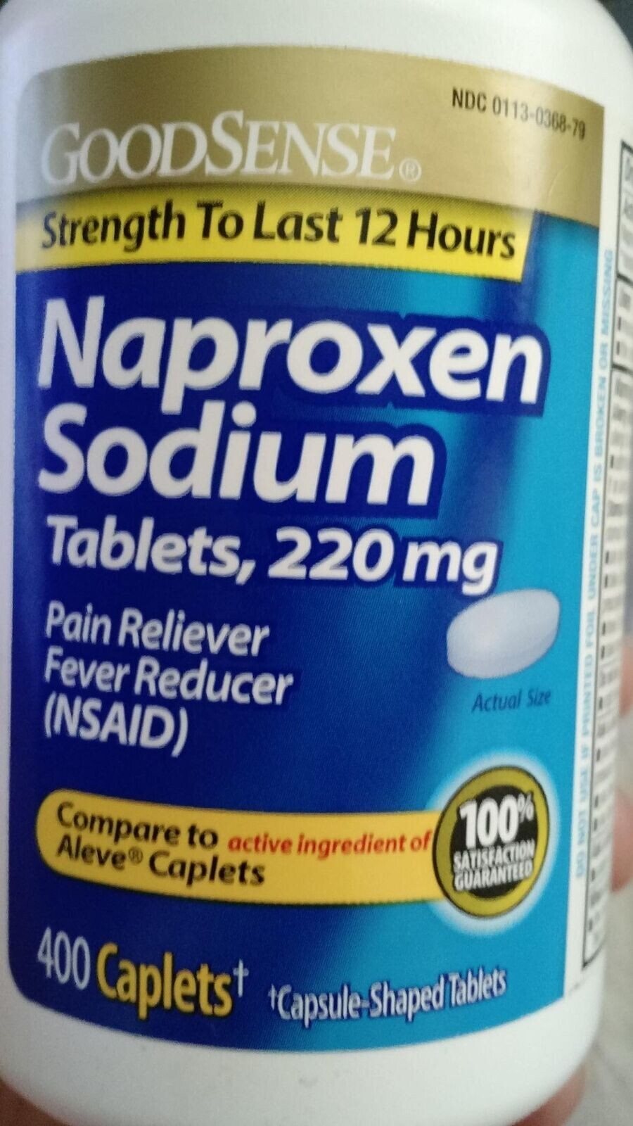 GoodSense Naproxen Sodium Tablets 220 mg, Pain Reliever 400ct EXP 10/