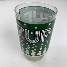7 Up قديم للمقتنيات أخضر Drinking Glass Soda Pop Drink