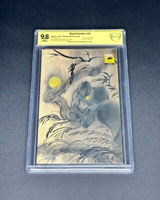 Black Panther #25 Momoko Fine Art Variant Signed by Peach Momoko CBCS 9.8!!