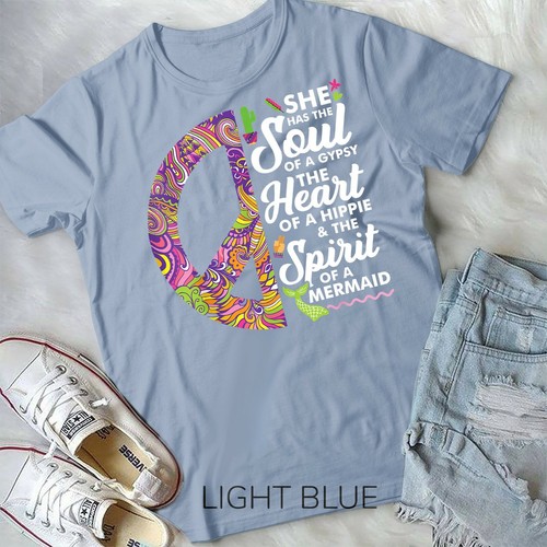 Hippie, Gypsy, Mermaid Soul, Heart, Spirit Unisex & Youth T-shirt - Picture 4 of 11