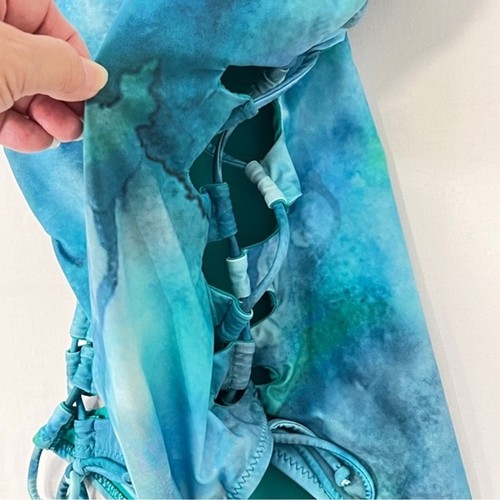 SANDFLOWER Swimsuit Canyon Cool One Piece Womens M Blue Greens Bralette - Picture 7 of 12
