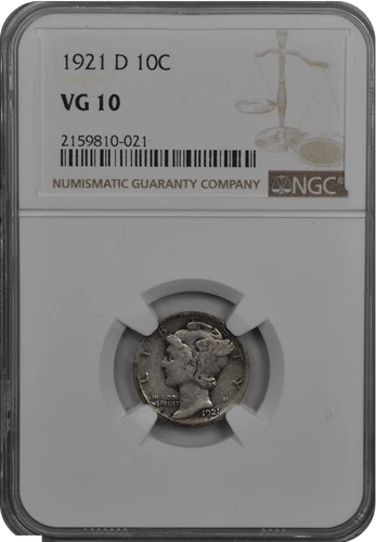 1921 D  Mercury Dime NGC VG-10