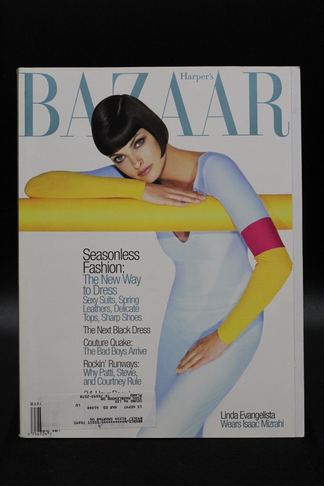 Harper's Bazaar Mar 1997 Linda Evangelista Isaac Mizrahi 400 PG Great Models VF+