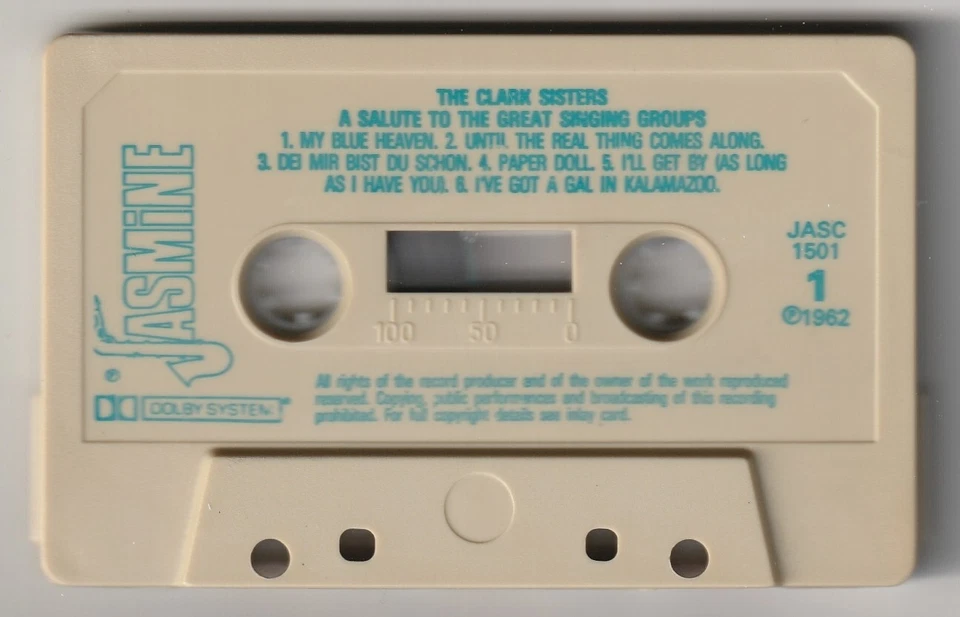 Clark Sisters 'A SALUTE TO THE GREAT SINGING GROUPS' Audio Cassette - UK Jasmine - Image 4 of 4