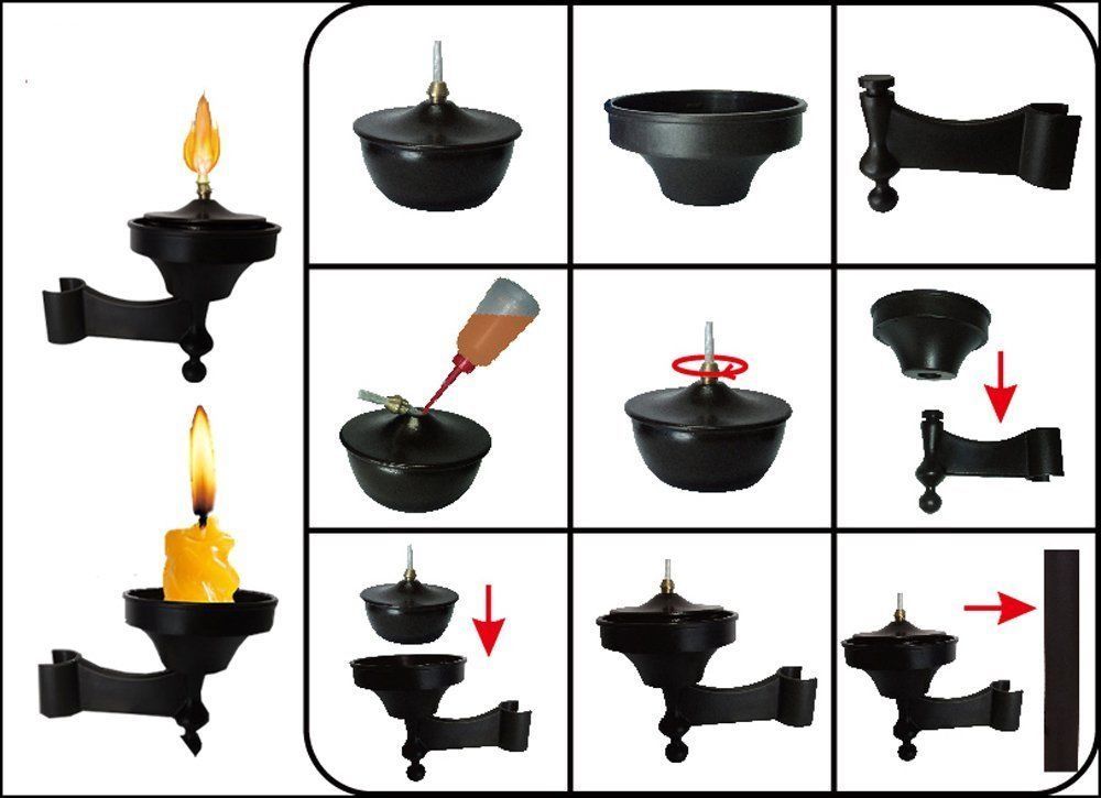 Strongcamel Outdoor Citronella Oil Lamp Torch for Umbrella