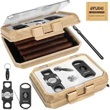 Cigar Humidor Box Portable Cigar Travel Case with Cigar Accessories