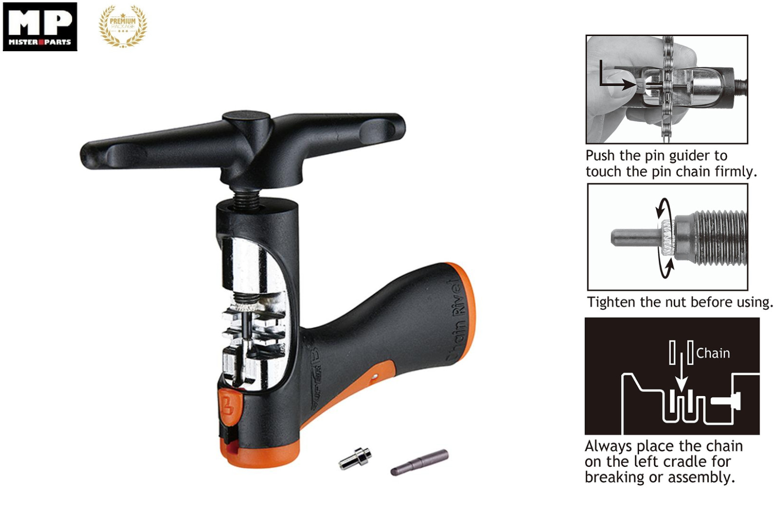 Dérive-chaîne vélo SUPER B TB-CC60 extracteur de rivet pour chaîne 10 et 11v