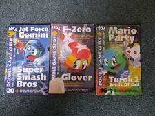 N64 Double Game Guides X3  Mario Party Smash Bros F Zero X Glover Turok Jet Set