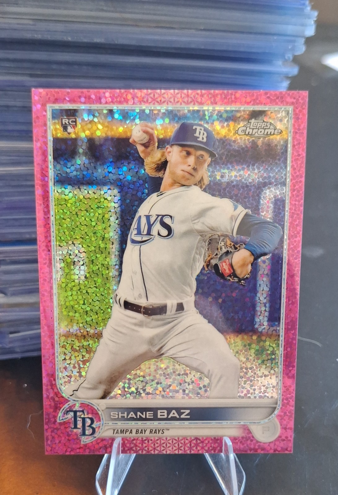 2022 Topps Chrome - Shane Baz #201 Magenta Speckle Refractor /350 (RC)