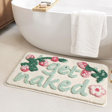 Get Naked Bath Mats, Rude Swear Words Unique Funky Cute Bathroom Rugs, Non Slip