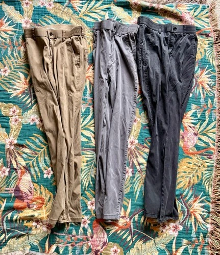 Mens Pants Chino Vintage 30x30 Flexible Work Casual 3x Pair - product listing photo
