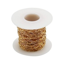 DIY 10M 32.8 Feet Gold Chain Roll Chains Stainless Steel Cable Golden