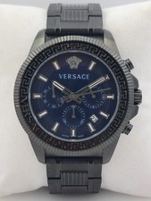 Refurbished Versace Greca Blue Chrono Date Indicator Quartz Men's Wristwatch