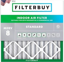 Filterbuy 16x16x2 Pleated Air Filters, Replacement for HVAC AC Furnace MERV 8 