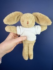 Trousselier soft toy bunny rabbit comforter lapin rare tan with tshirt plush 9"