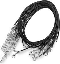 10 Pack Black Necklace Cord, Leather Cord Nec...