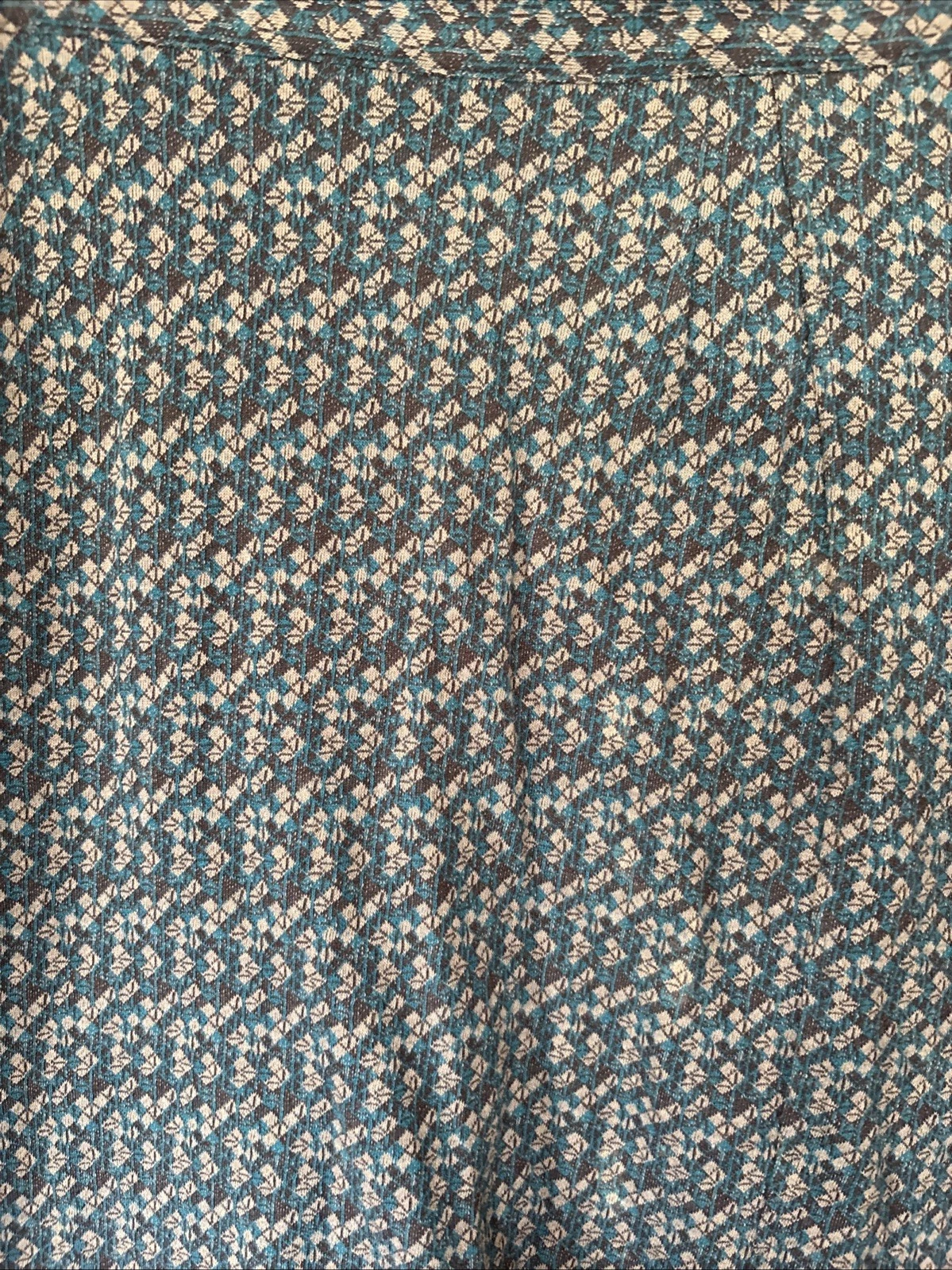 Gonna Kenzo vintage 100% cotone stampa lunghezza ginocchio grande verde marrone