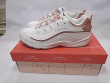 EASY SPIRIT size 9W seRomy 32 Walking Shoes White Leather/Rose accents - NIB