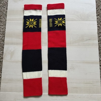 Vintage Boot Cuffs Leg Warmers Nordic Style Winter Knit Skiing Ice Winter Read