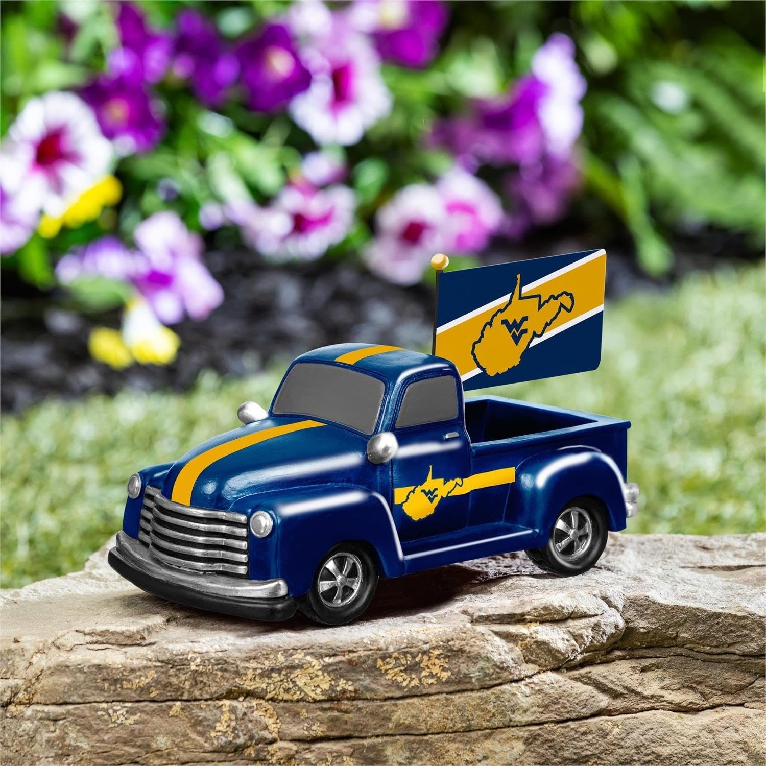 West Virginia University Mountaineers 9 Inch Metal Rally Truck Statue,...