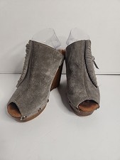 SBICCA VINTAGE COLLECTION Fringed Nubuck Open Toe Wedge Women's Size 8, 40Eu