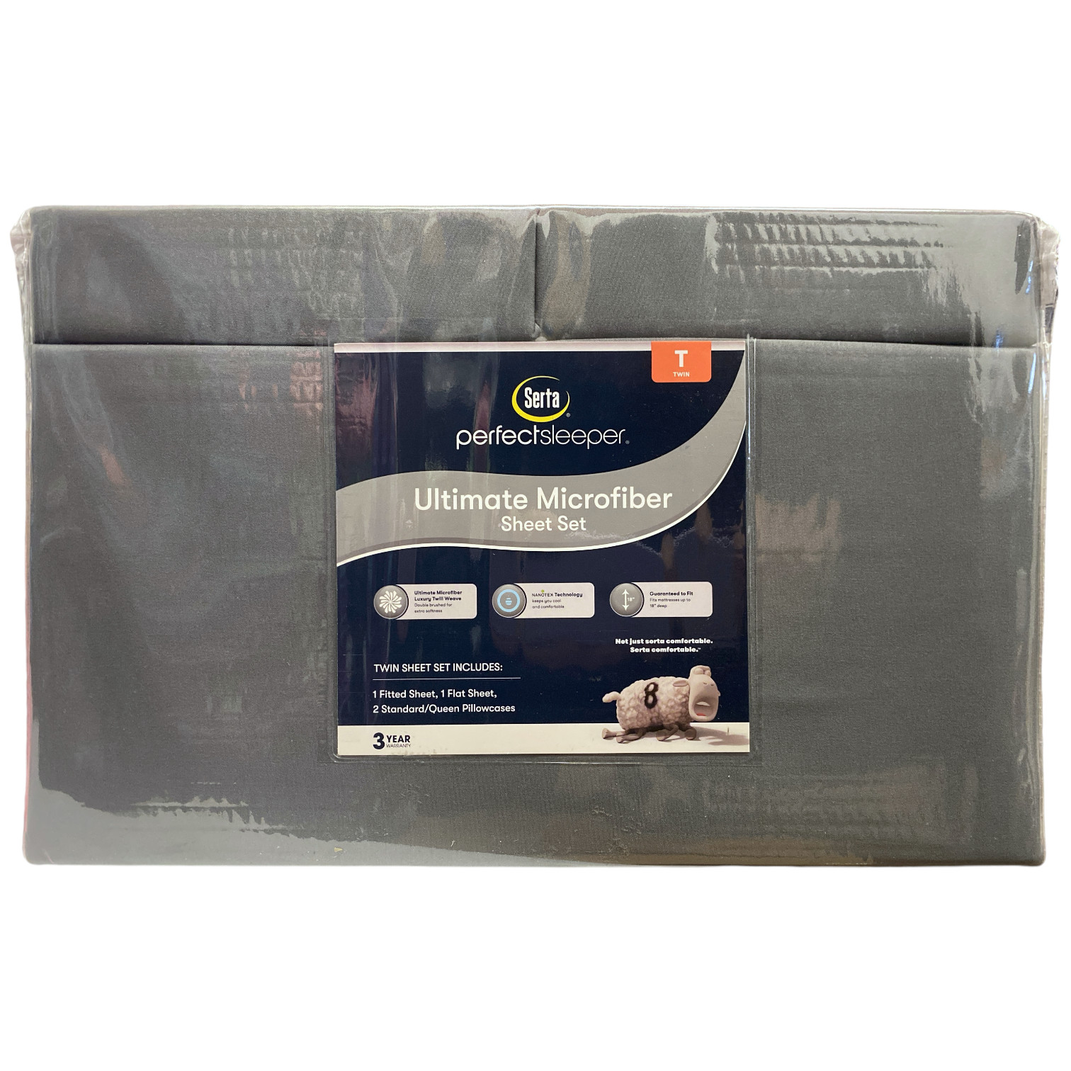 Комплект простыней Serta Perfect Sleeper Ultimate из микрофибры из 4 частей серый Двойной 6790₽