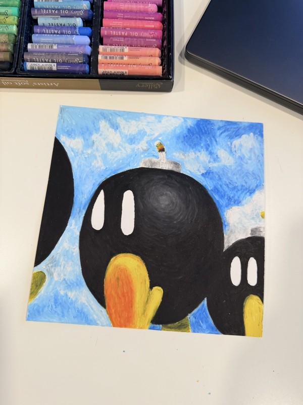 Original Bomb Omb Painting Nintendo 64 Painting Unframed Super Mario Pastel Art
