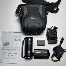 Panasonic HC-V210 Handheld HD Camcorder Tested + Charger, Battery, Guide, Bag