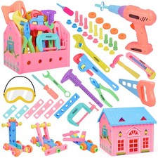 Toddler Girl Toys STEM Toys for Kids Toy,Kids Tool Set with Play Drill and To...