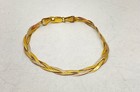 Sterling Silver 925 Vermeil Jewelry Set Braided Bracelet and Geometric Ring — photo 4