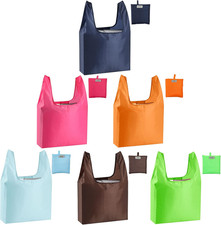 Large Reusable Bags Shopping Washable Foldable 6 Pack Grocery Bags Heavy Duty Li
