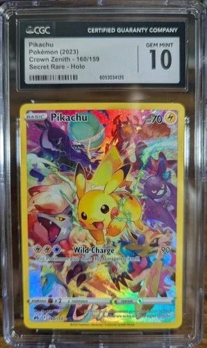 PIKACHU Crown Zenith Secret Rare Holo #160 CGC 10 Pokemon