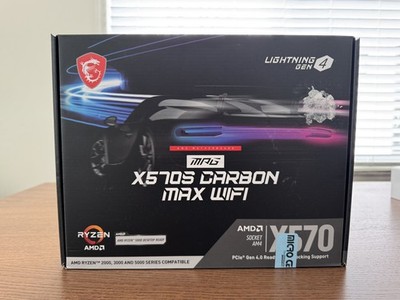MSI MPG X570S Carbon Max WiFi Socket AM4, AMD Motherboard, Accessories and Box
