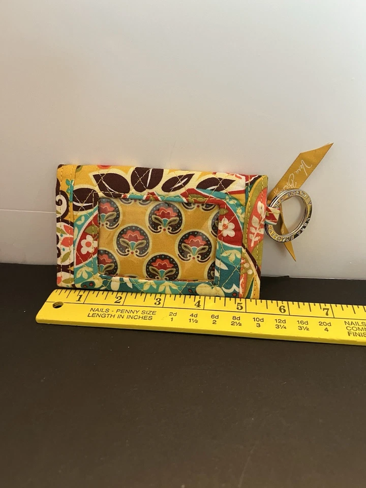 Vera Bradley 钱包 Provençal Quick Swipe ID 黄色花卉钥匙圈 — 第 2/4 张图片